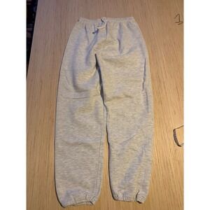 Jerzees Vintage Mens Heather Gray Fleece Sweatpants Joggers Size M Drawstring 38